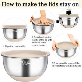 Wildone bowls are dishwasher safe; lids require hand washing