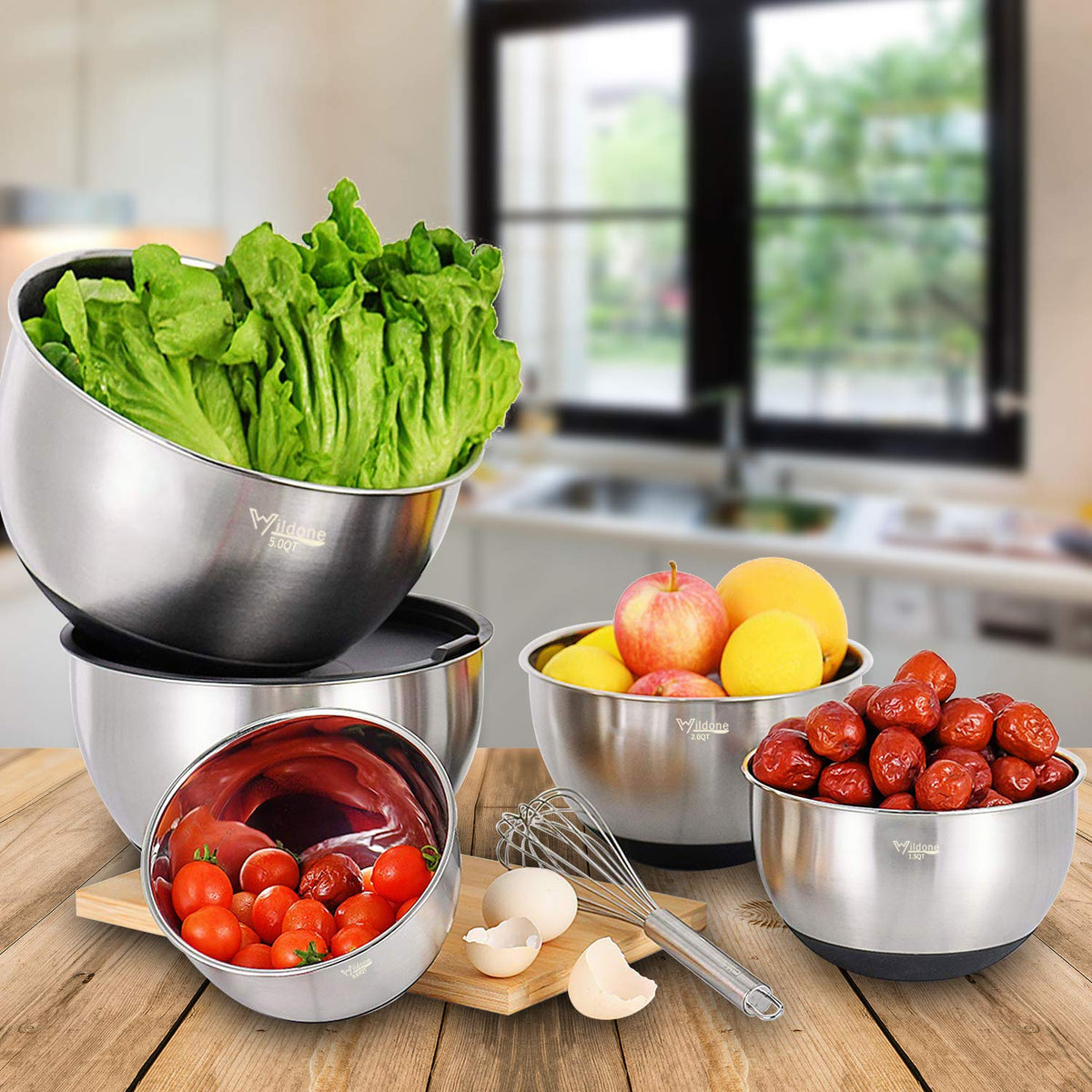 Wildone bowls are dishwasher-safe; lids and graters require hand washing.