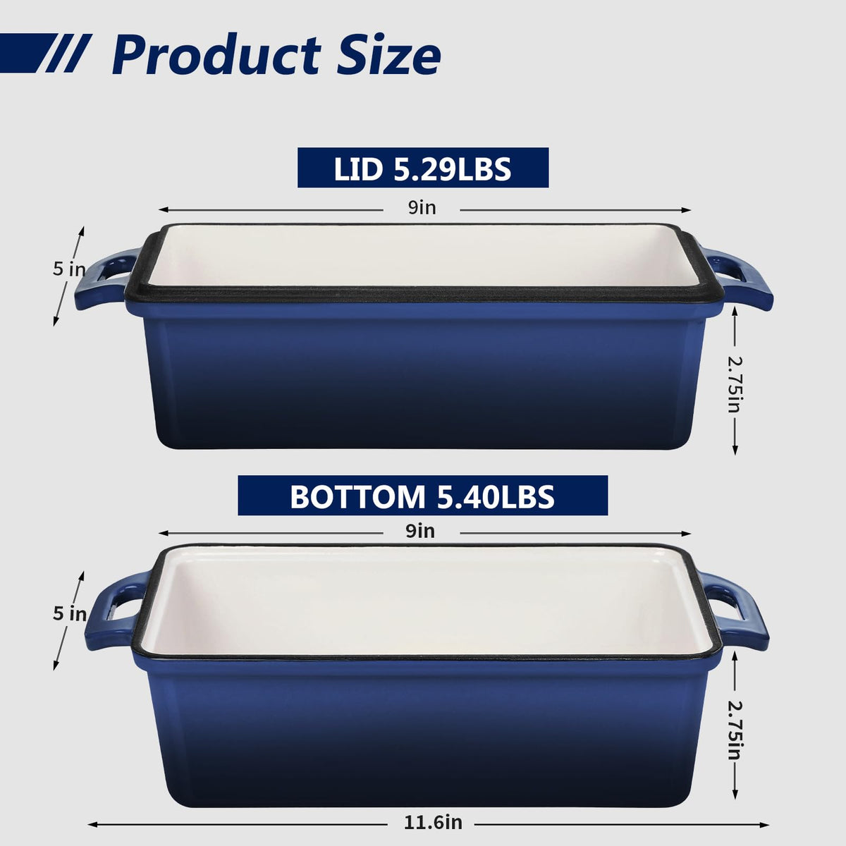 Wildone enameled cast iron loaf pans 9x5 ready for sourdough and banana bread