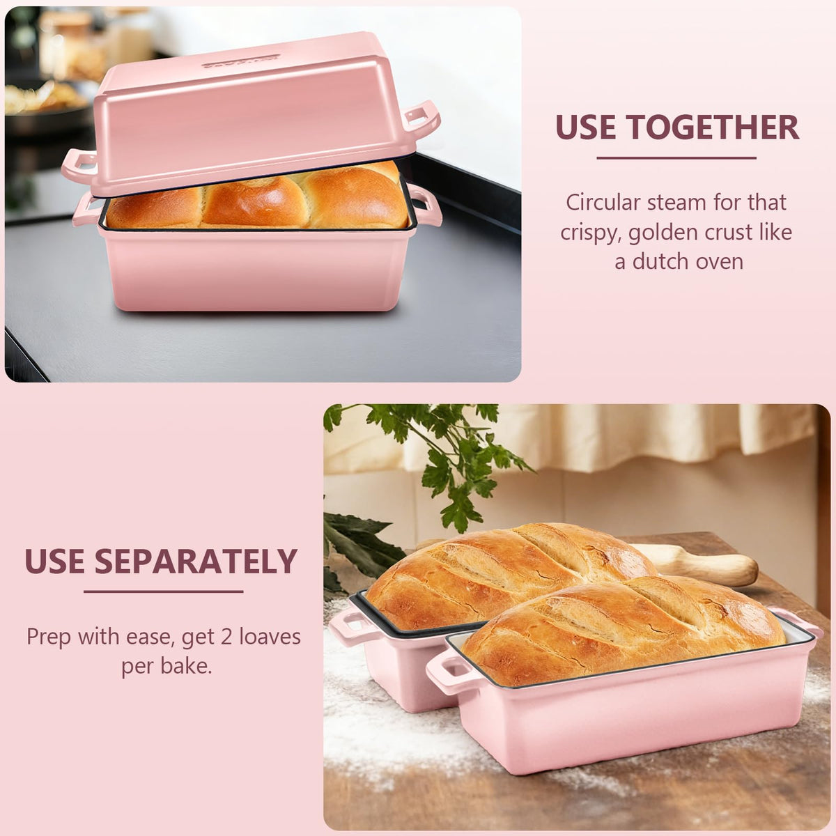 Wildone enamel-coated pan delivers even heat distribution for consistent loaves