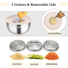Wildone grater inserts attach to the lid for fast prep