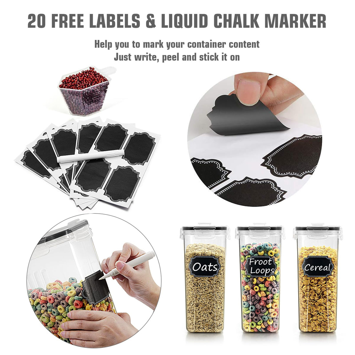 Wildone measuring cup and chalk marker simplify portioning and labeling.