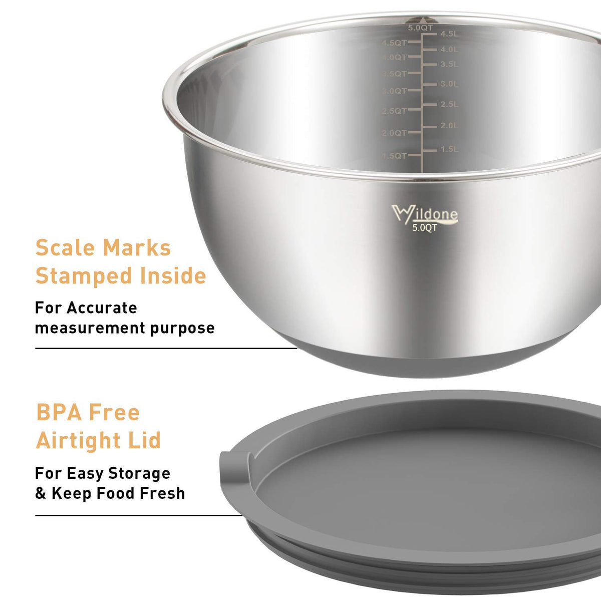 Wildone bowls with airtight lids keep ingredients fresh and ready to store.