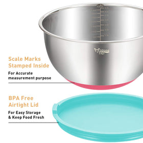 Wildone airtight lids keep bowls fresh, perfect for prep and storage.