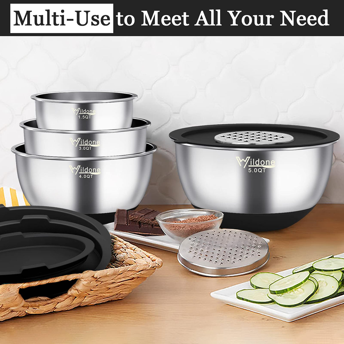 Wildone bowls show clear engraved measurements inside for quick prep.