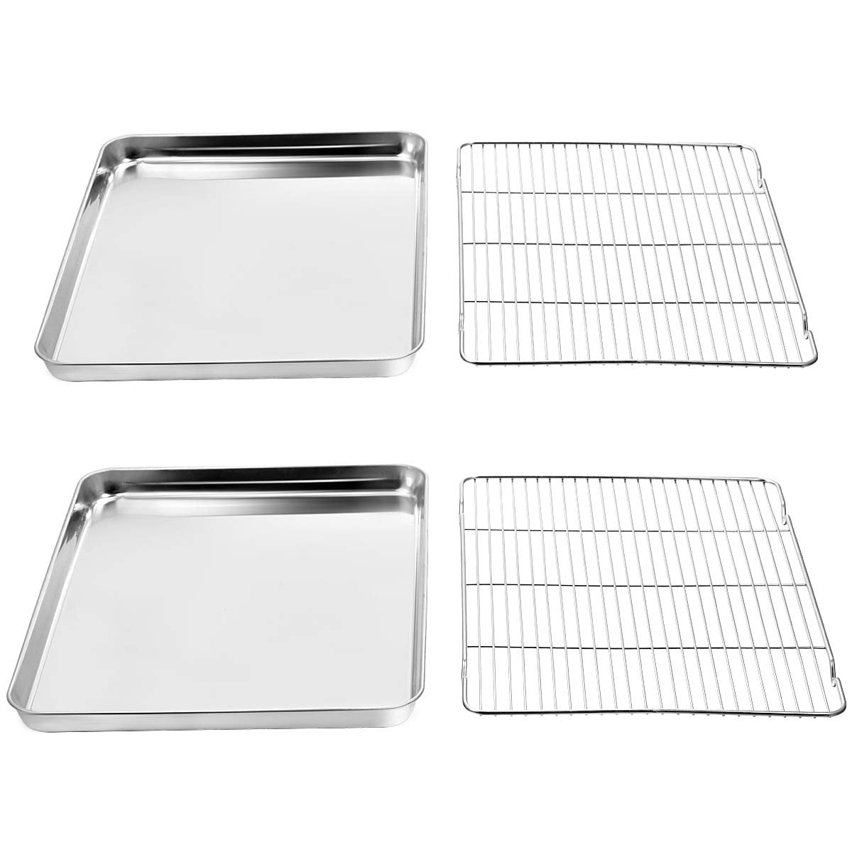 Wildone stainless steel baking sheet close-up shows a durable, non-coated surface.