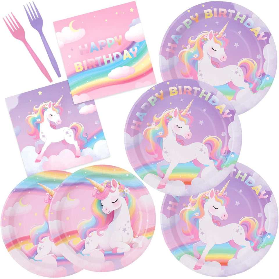 WILDPARTY unicorn dinner plates with sturdy surface for reliable serving