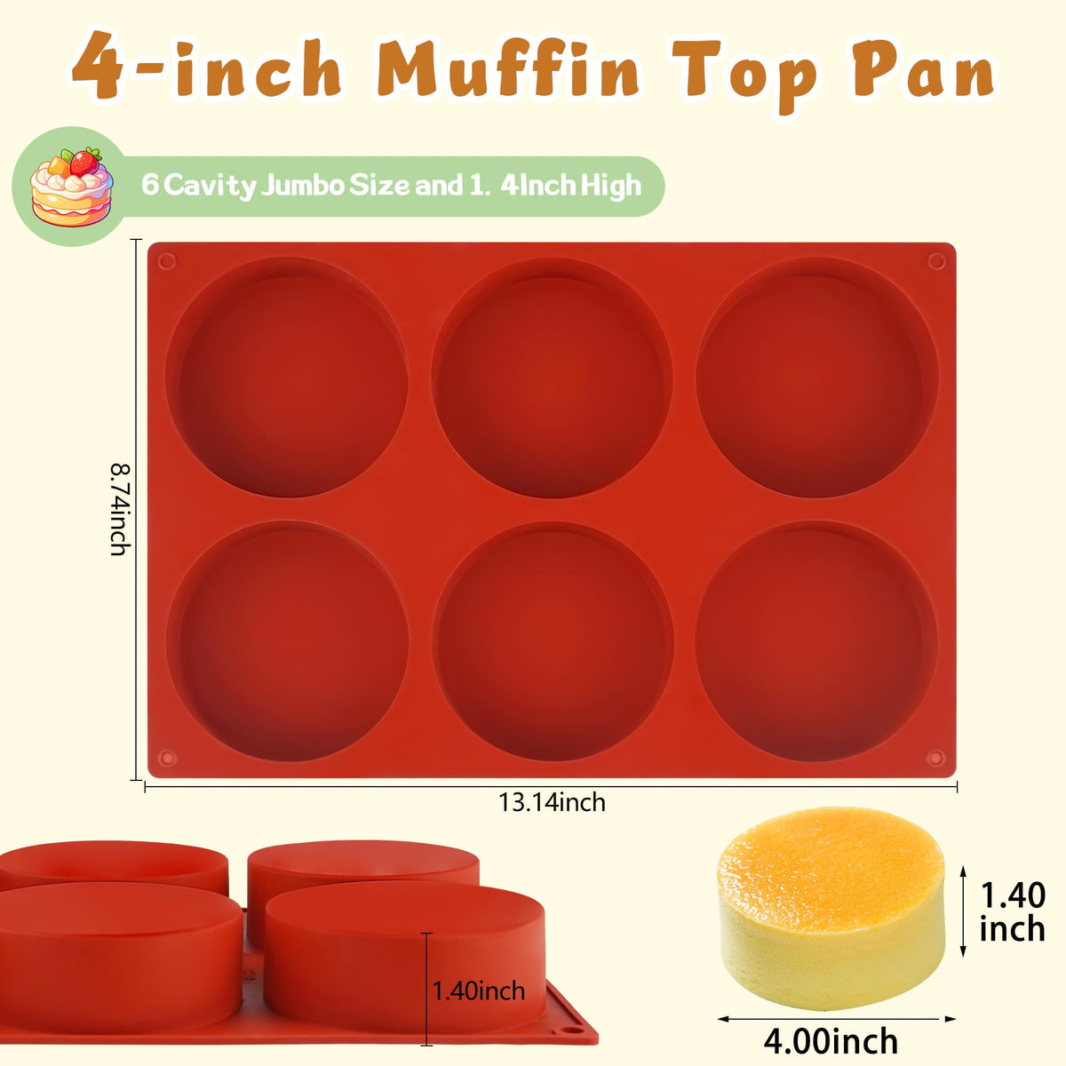 Wilewir BPA-free silicone muffin top pan safe in microwave and oven.