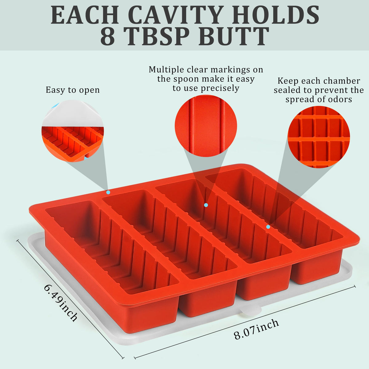 Wilewir silicone butter mold nonstick design makes easy pop-out cubes