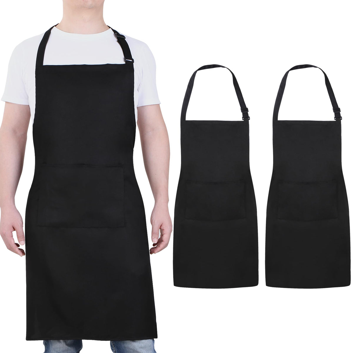 Will Well chef apron, front view, provides broad coverage for cooking tasks.