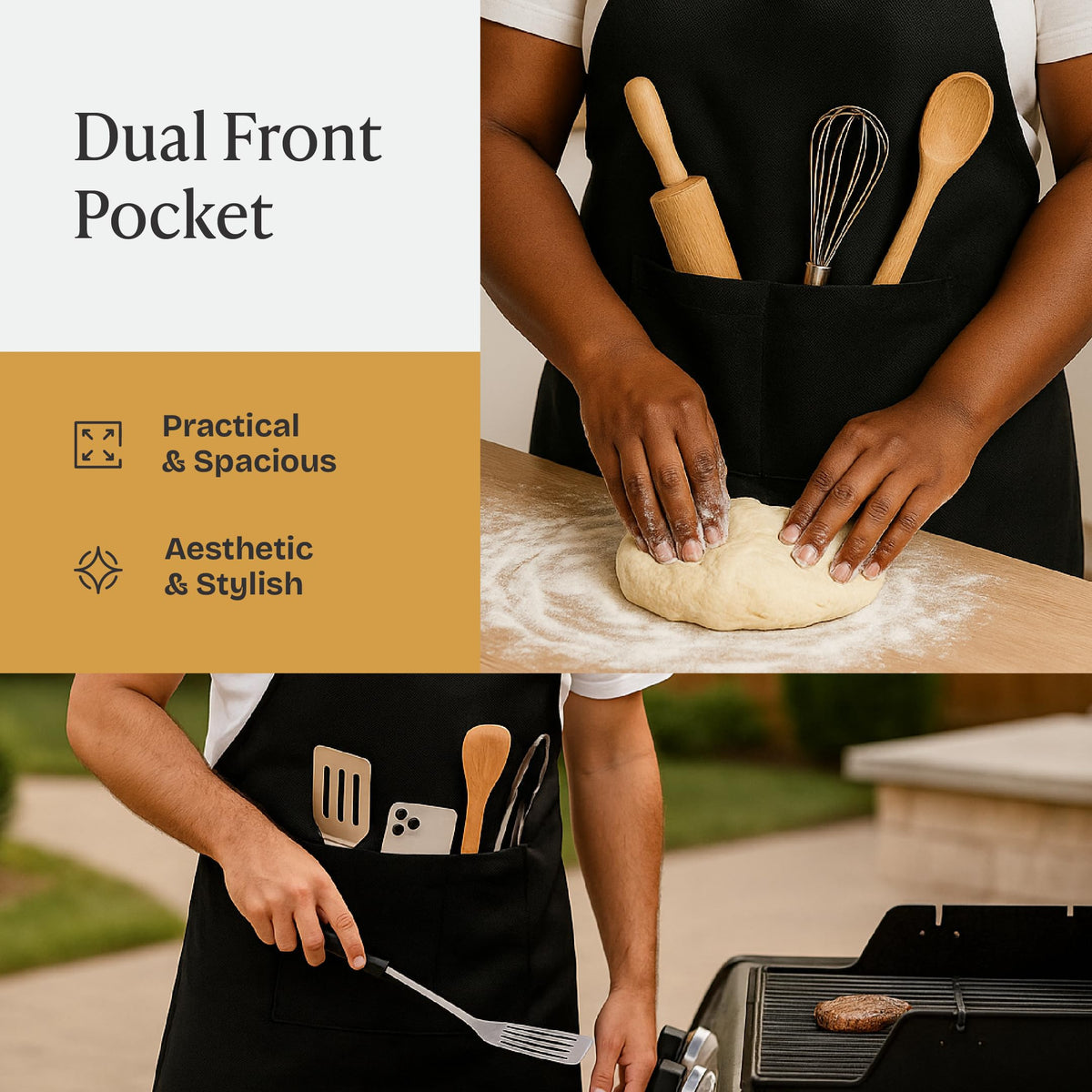 Will Well chef apron machine washable and wrinkle-resistant for quick cleanup.