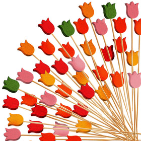 WILLBOND tulip cocktail picks pack for stylish appetizers