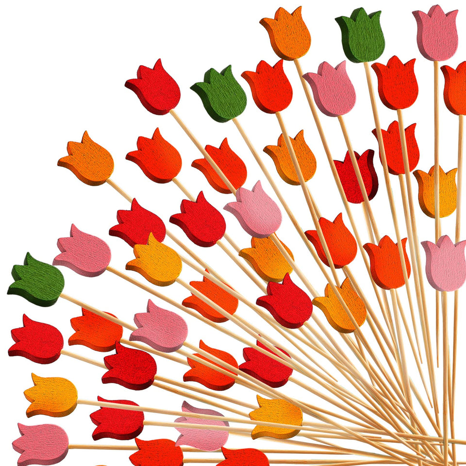 WILLBOND tulip cocktail picks pack for stylish appetizers