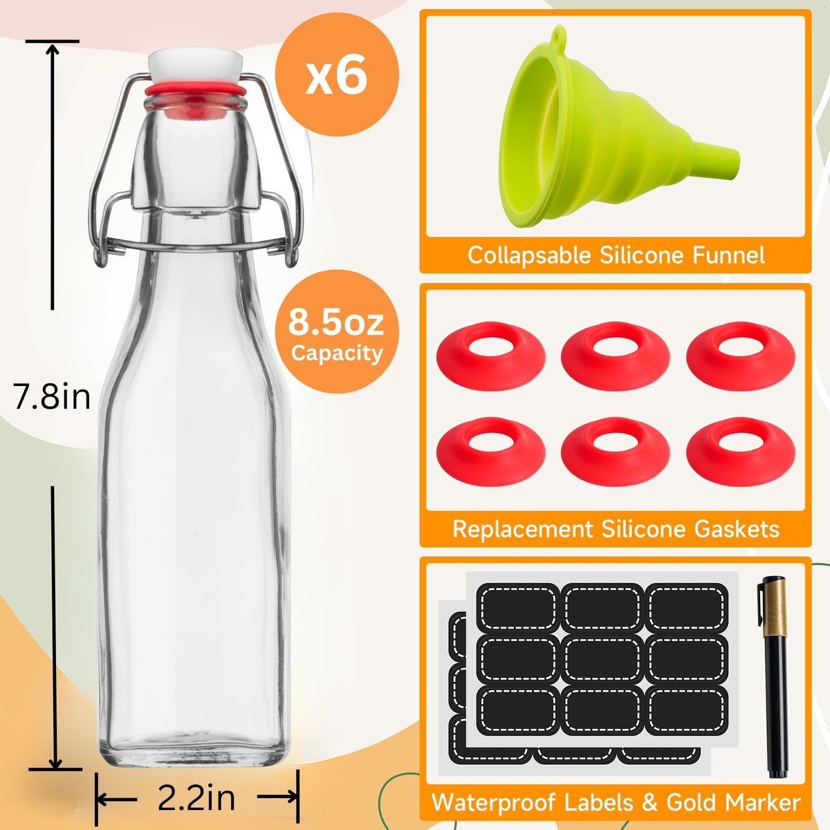 Willdan glass bottle for homemade beverages shows vivid color and freshness.