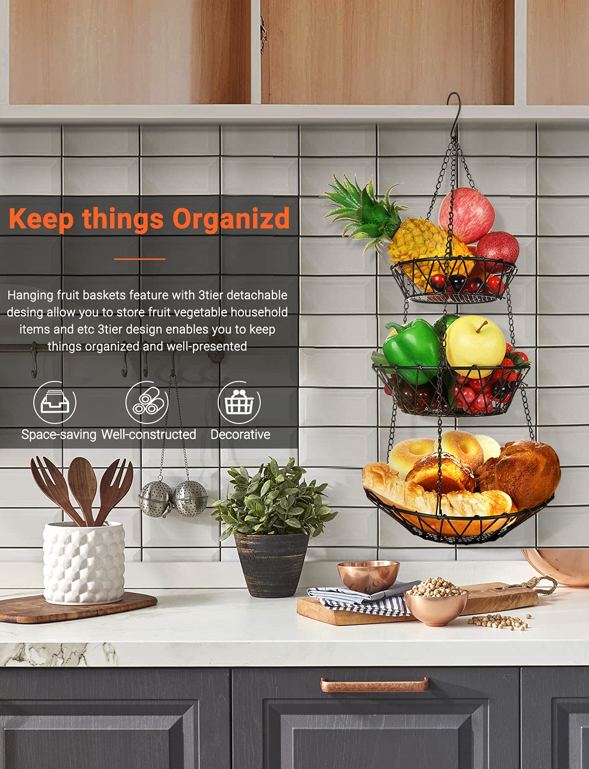 Willizter detachable baskets for versatile serving or display.
