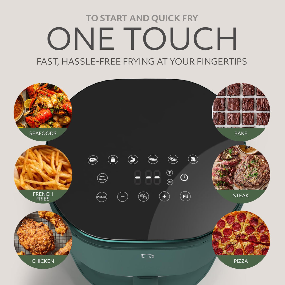 Willow Air Fryer with preheat and keep warm features supports convenient meal timing.