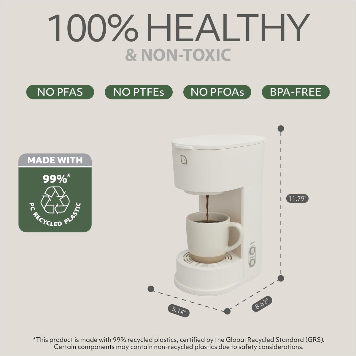 Willow Eco Series dishwasher-safe parts for quick, easy cleanup after brewing.
