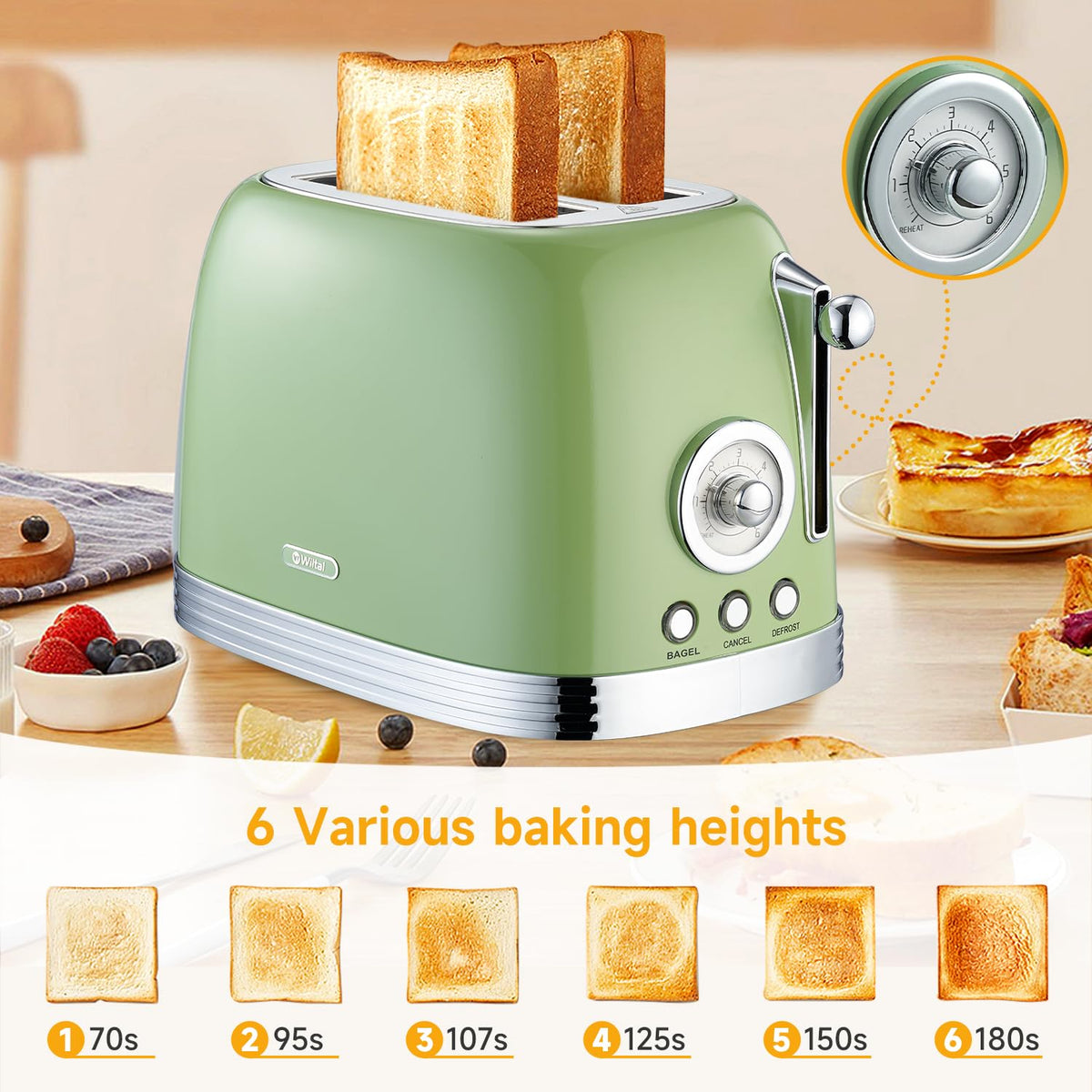 Wiltal BPA-free stainless steel toaster for safe everyday use