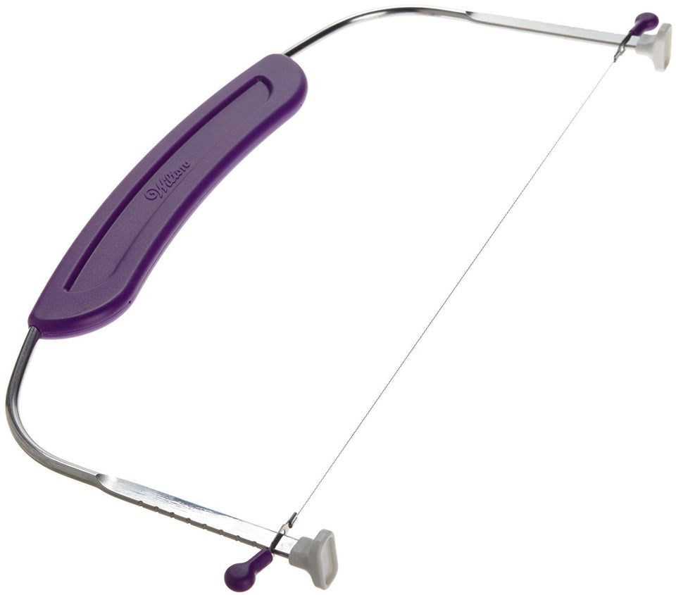 Wilton adjustable cake leveler with slicing wire for precise, even layers.