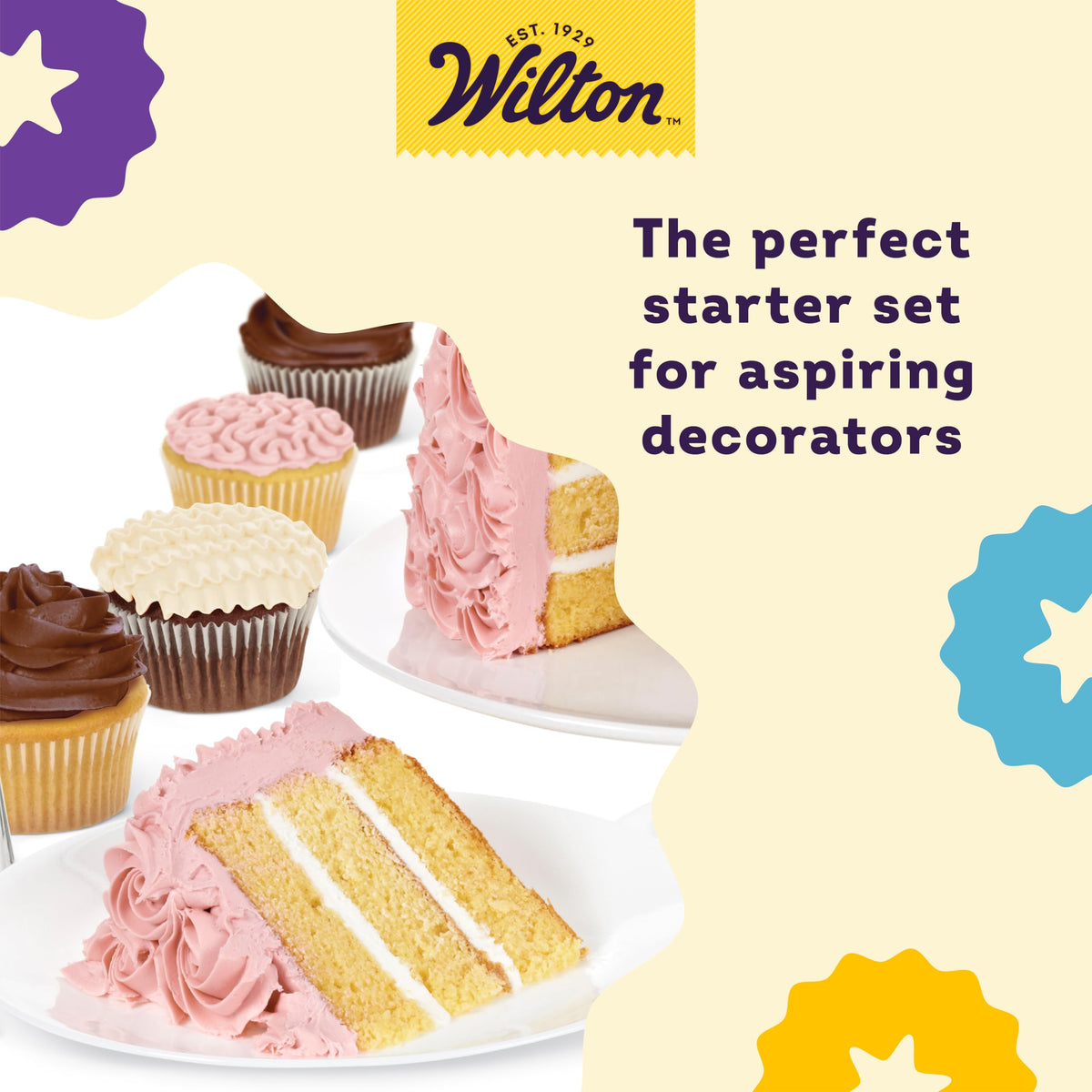 Wilton beginner decorating tools, practical set for learning piping designs
