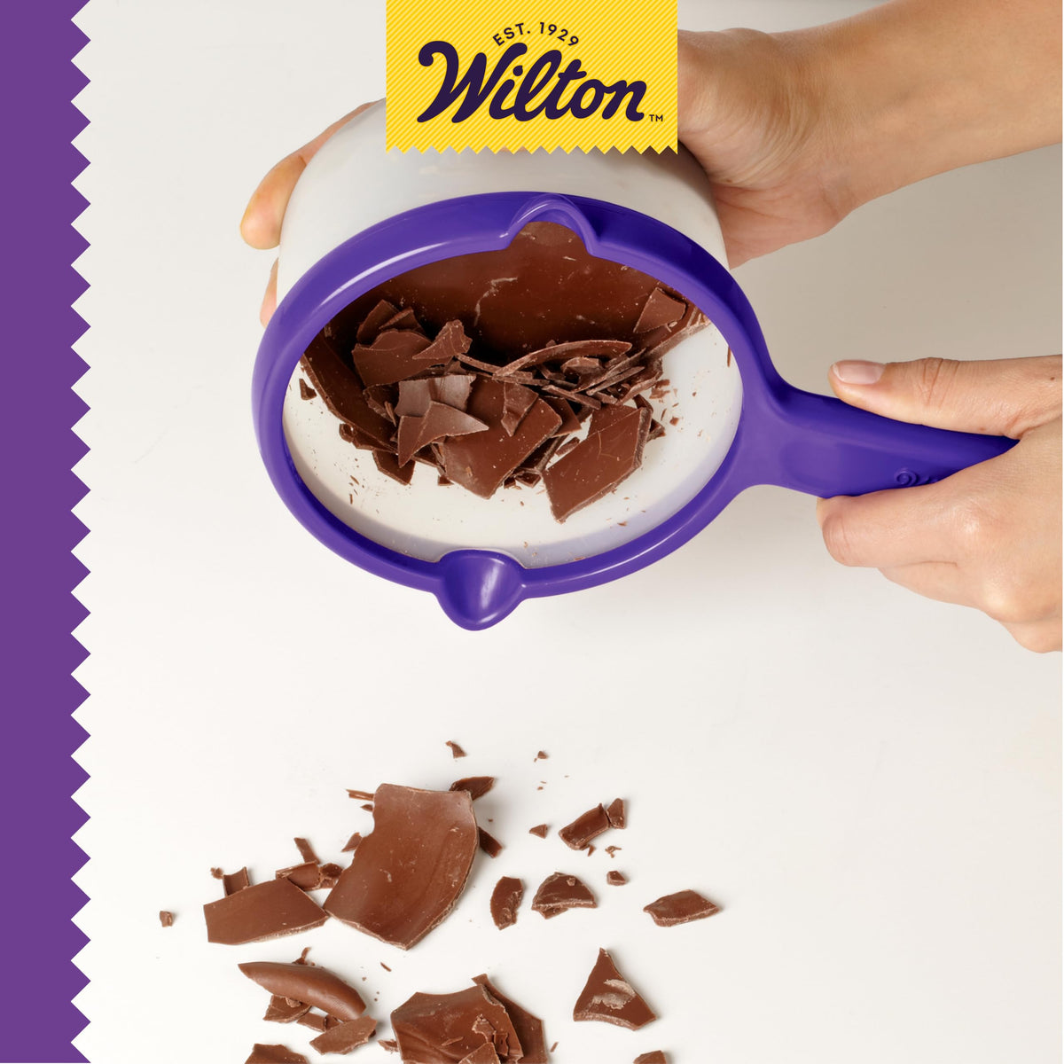 Wilton candy melts pot compact 2.5 cup capacity for desserts.