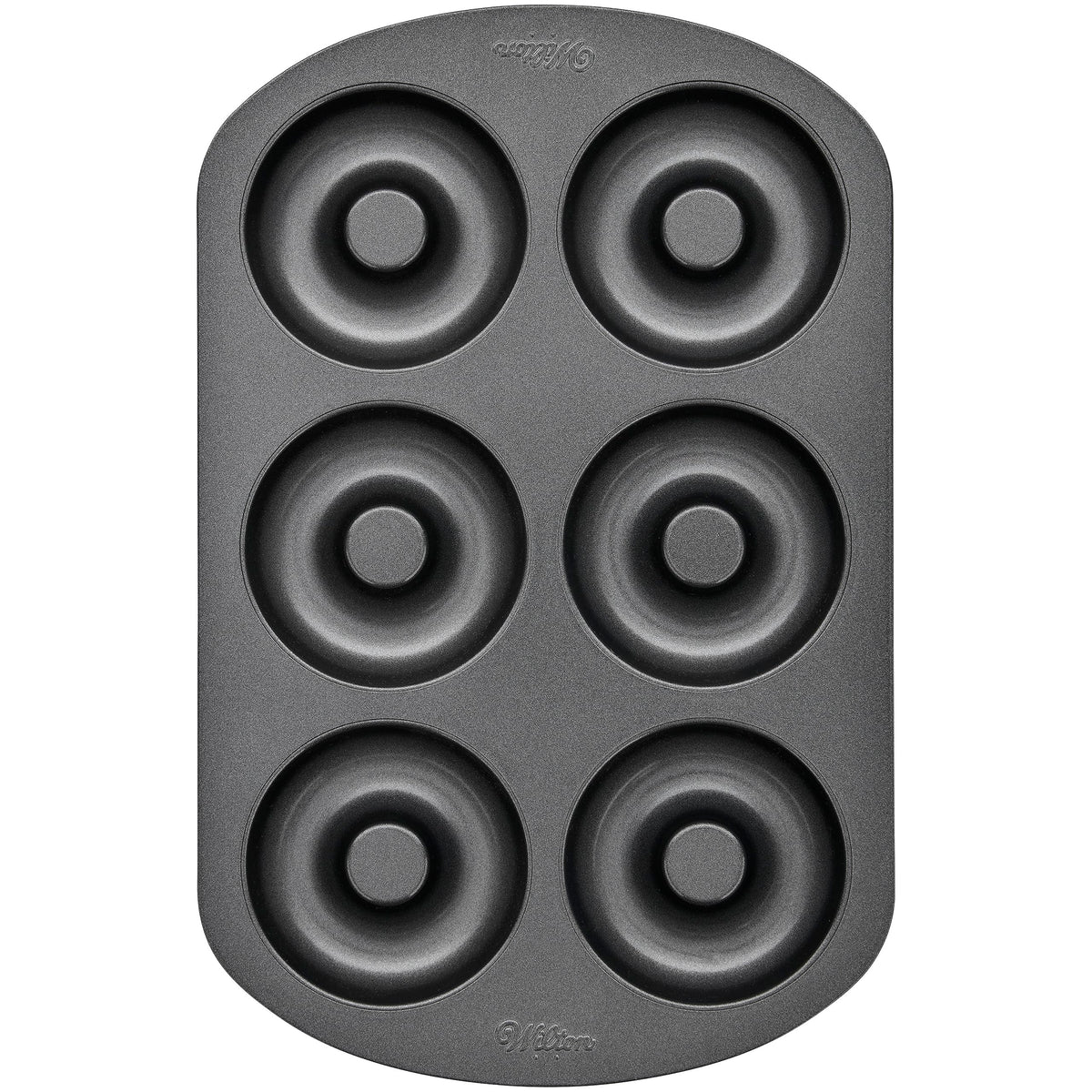 Wilton 6-cavity doughnut pan with even heat distribution for consistent results.