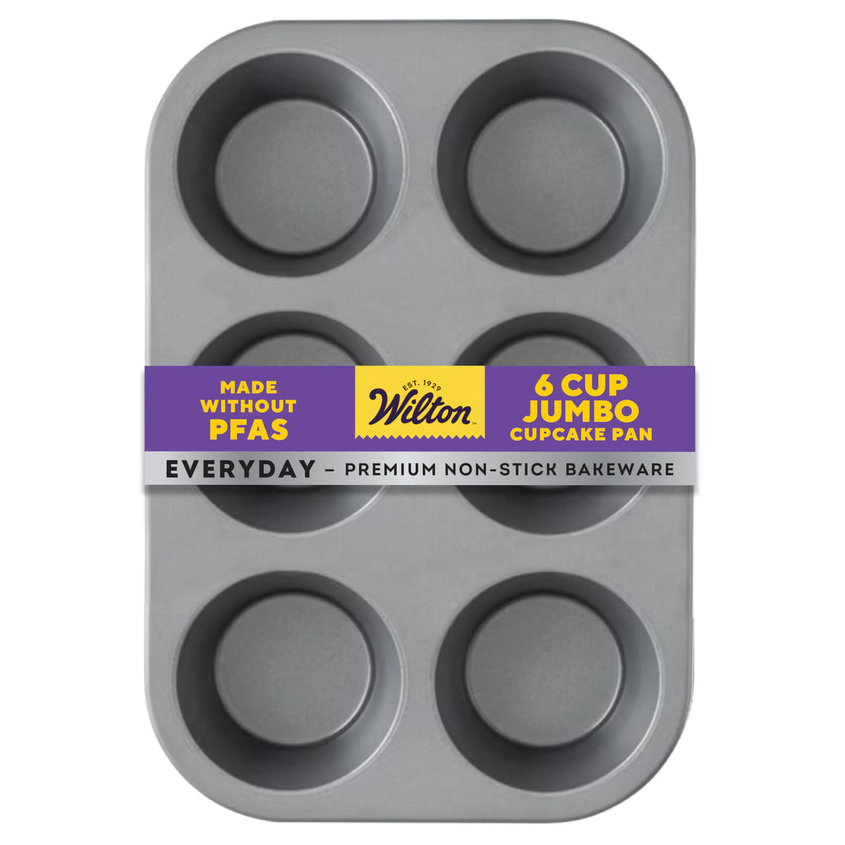Wilton Everyday Jumbo Muffin Pan outer view for six oversized muffins