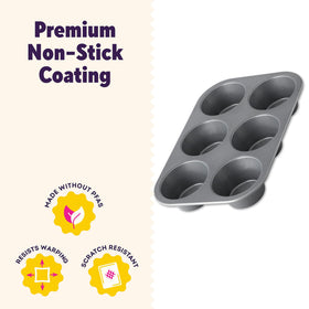 Wilton Everyday Jumbo Muffin Pan non-stick coating for quick release
