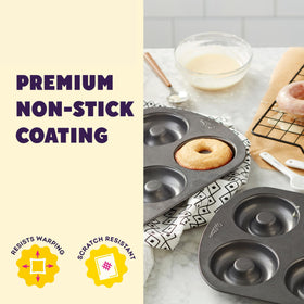 Wilton Donut Pan in dishwasher-safe design for easy cleanup after baking.