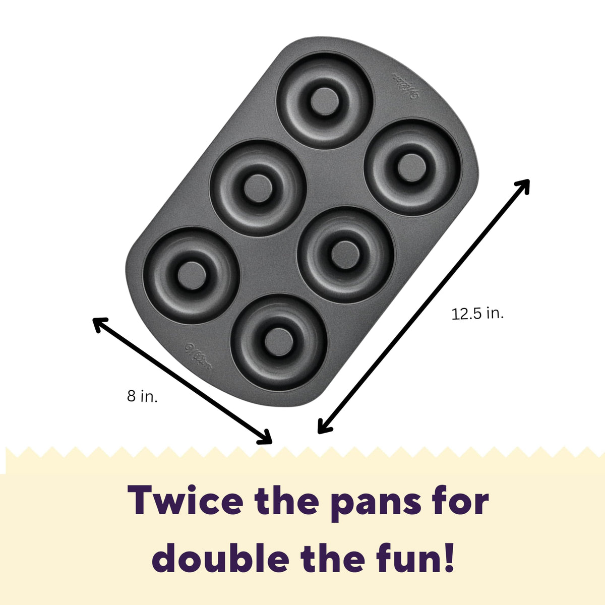 Two Wilton pans shown baking a half-dozen donuts for a quick breakfast.
