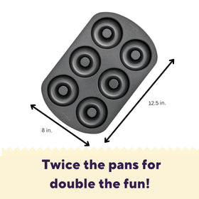 Two Wilton pans shown baking a half-dozen donuts for a quick breakfast.