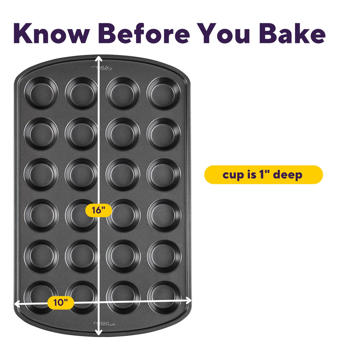 Wilton Gold mini muffin pan shows even heat distribution for uniform muffins