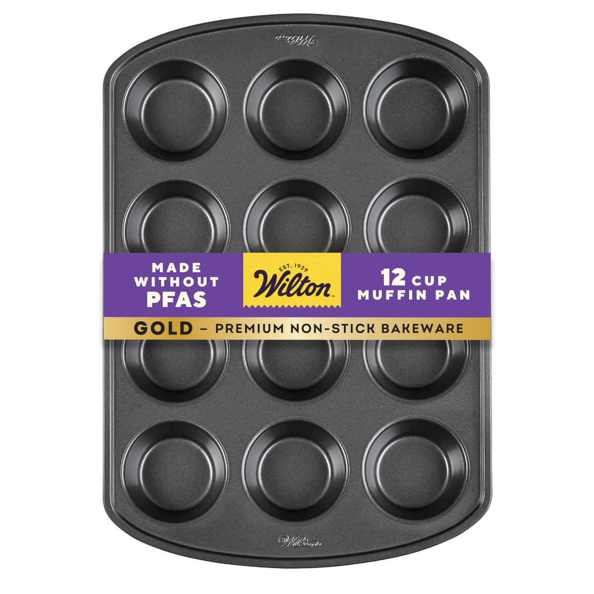Wilton Gold non-stick muffin pan 12 cups for easy release and even baking