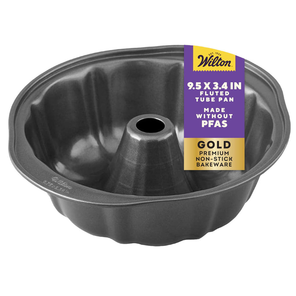 Wilton gold non-stick fluted tube pan for even baking and easy release