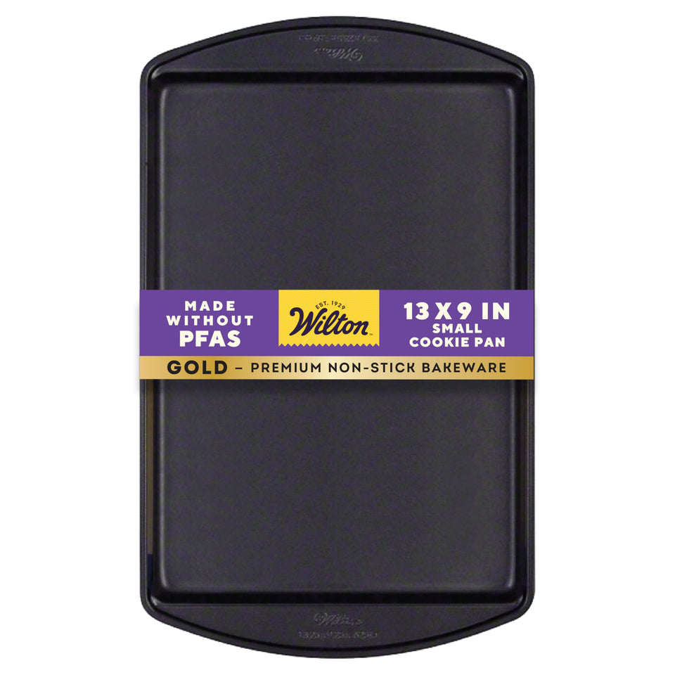 Wilton Gold Premium non-stick small baking sheet, 13x9, for easy release and even bake quality
