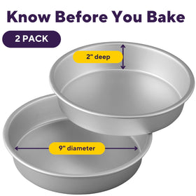 Wilton Performance Pans show 2-inch depth ideal for layer cakes