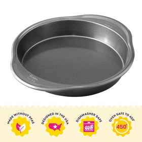 9-inch Wilton cake pan showing even heat distribution for consistent results
