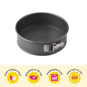 Wilton Platinum non-stick springform pan, close-up of Duralast coating for durability.