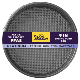 Wilton Platinum non-stick springform pan, top view with even heat and easy release.