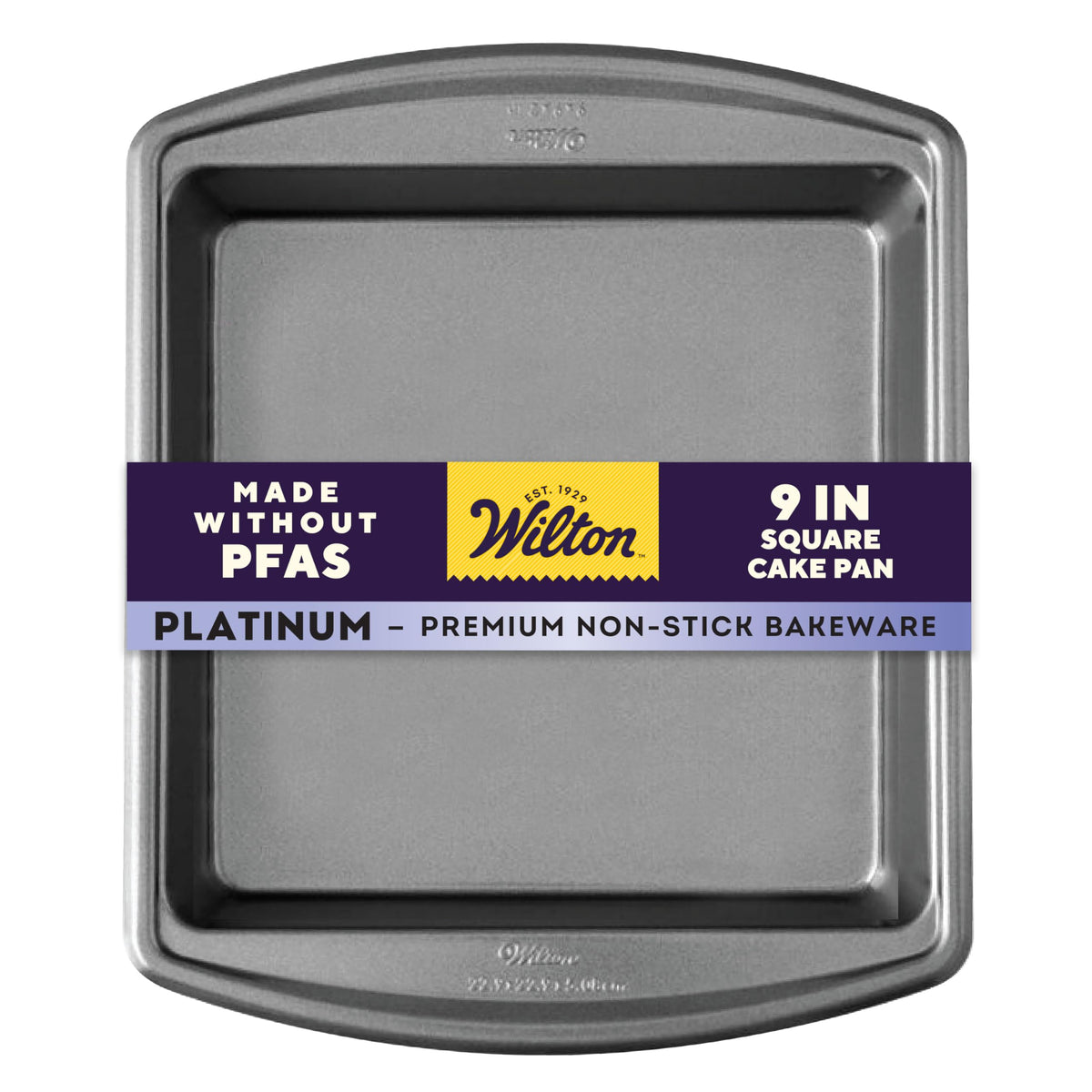 Wilton Platinum nonstick square pan ideal for brownies with easy release.