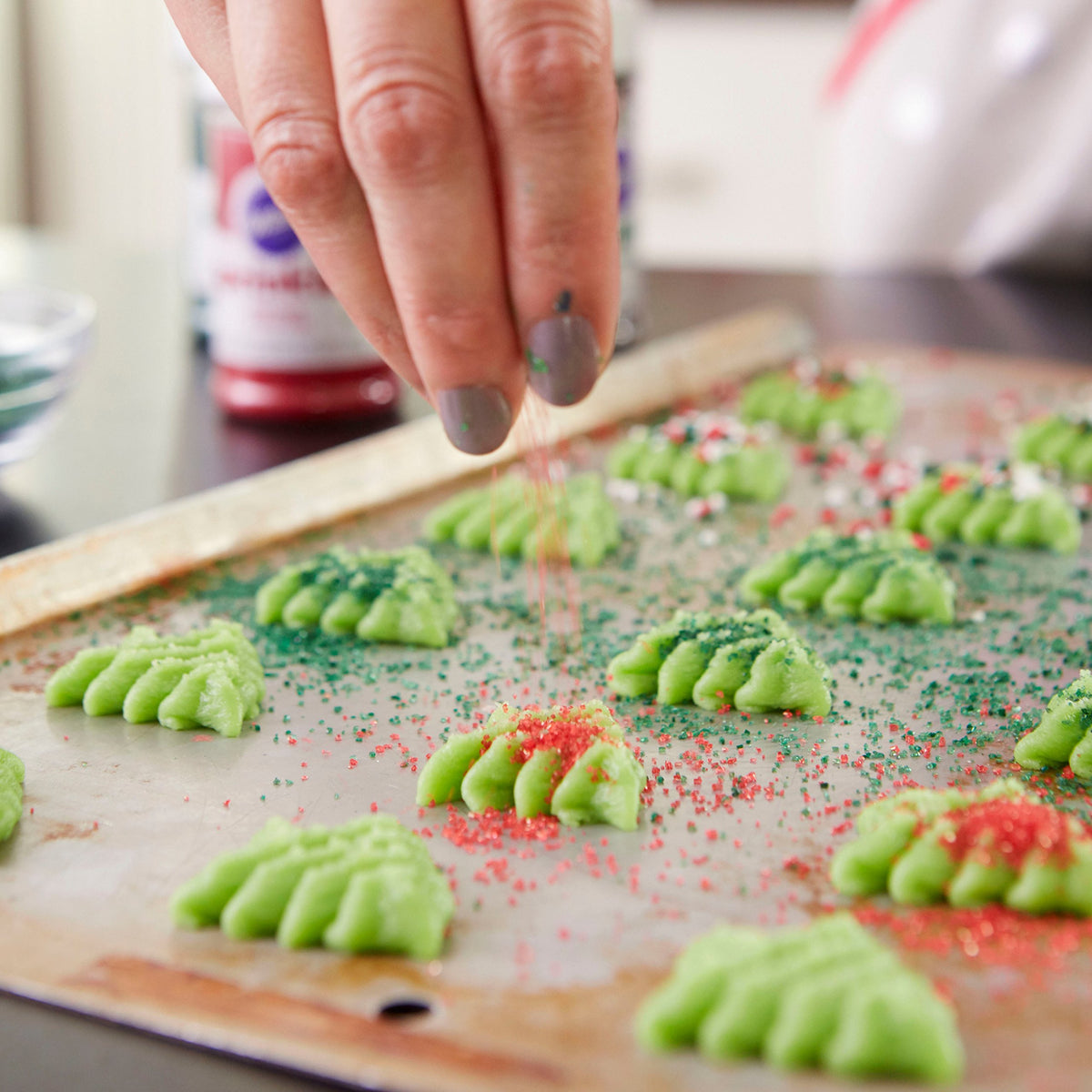 Christmas tree disc from Wilton press for festive cookies
