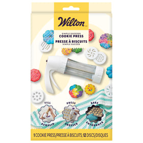 Ergonomic handle on Wilton press for comfortable baking sessions