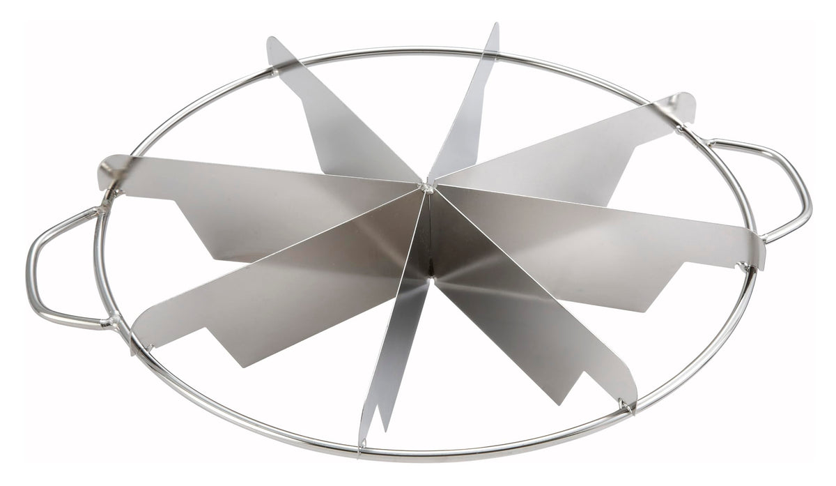 Winco 8-cut stainless steel pie cutters, front view, for precise, even pie slices