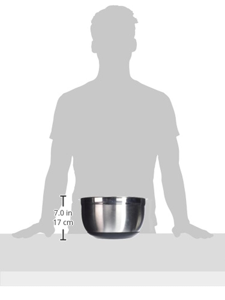 Winco 8-qt bowl with non-slip base shown on countertop, spill-free prep