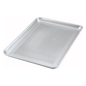 Winco ALXP-1318P perforated sheet pan promotes airflow for crispy vegetables and cookies.