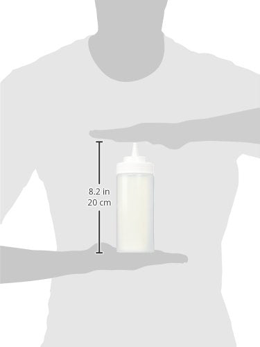 Winco clear squeeze bottles 6-pack for easy visibility and refills in busy kitchens