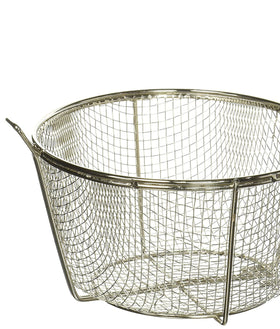 Winco nickel plated wire fry basket resists corrosion for durability