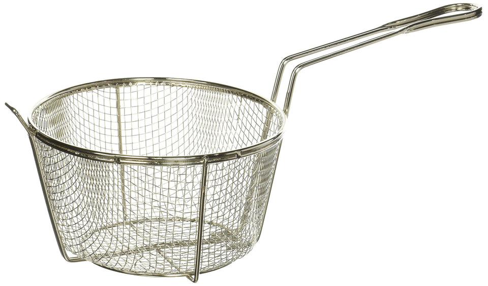 Winco round fry basket 8.5 inch diameter for compact fryer setups