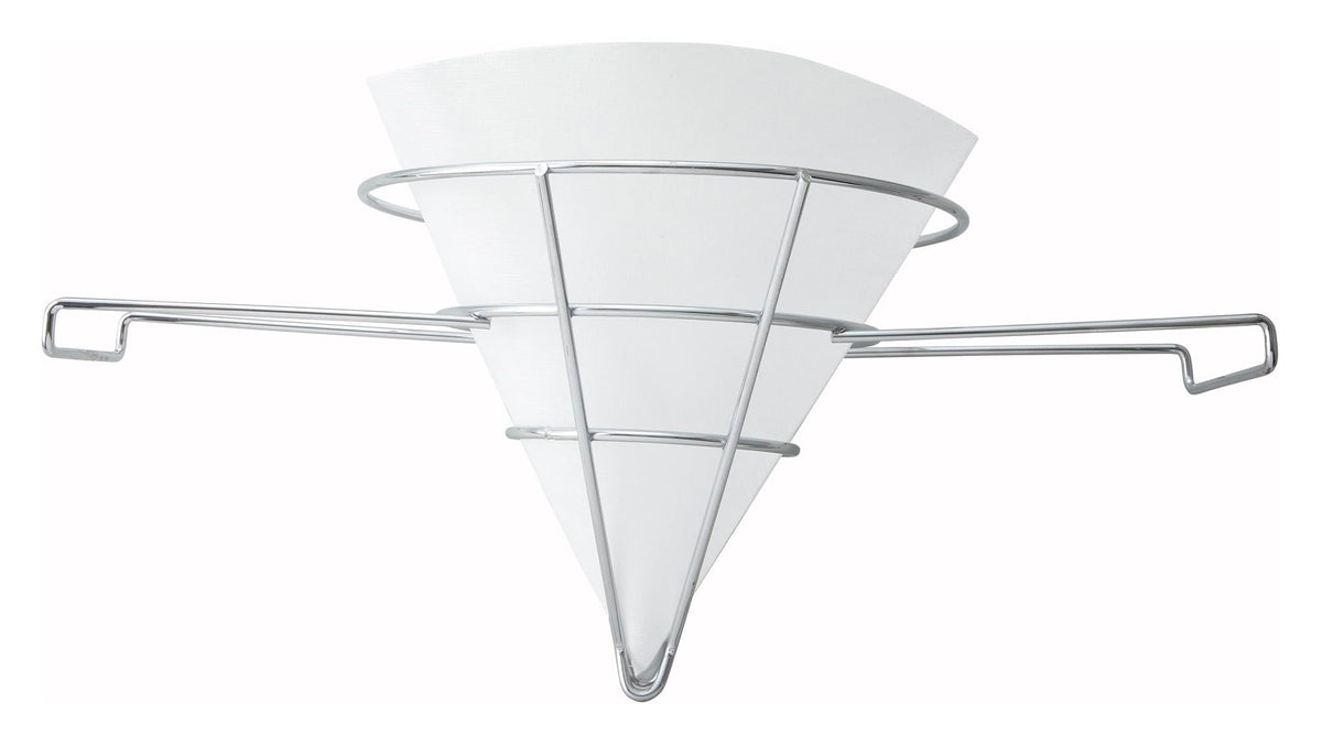 Winco fryer filter stand in use in kitchen showing ergonomic access and streamlined filtering