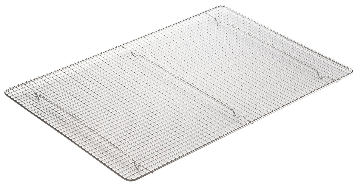 Winco heavy-duty stainless rack withstands daily commercial kitchen use.